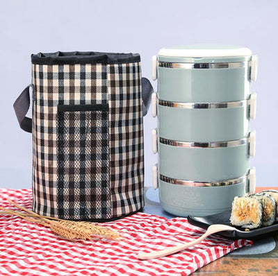Fashion Waterproof Portable Insulated Food Container Bag Thermos Cooler Convenient Picnic Tote Lunch Box